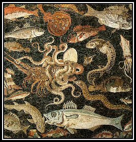 FIG. 162: MOSAIC FROM POMPEII SHOWING SEA FISH. Now in the Museo Nazionale, Naples