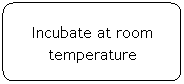 Flowchart: Alternate Process: Incubate at room temperature
