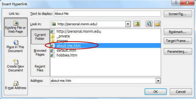 Selected Web Page
