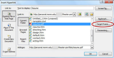 Target Frame Button