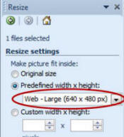 Predefined width x height down arrow