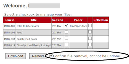 Confirm File Removal Checkbox