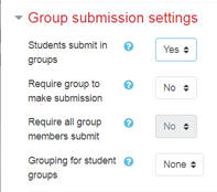Group submission settings