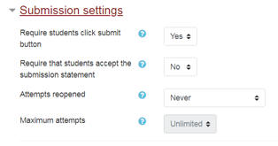 Submission settings