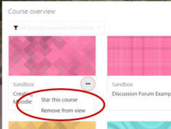 Star this course and Remove from view