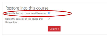 Merge the backup course into this course