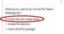 Unzip files and create folder